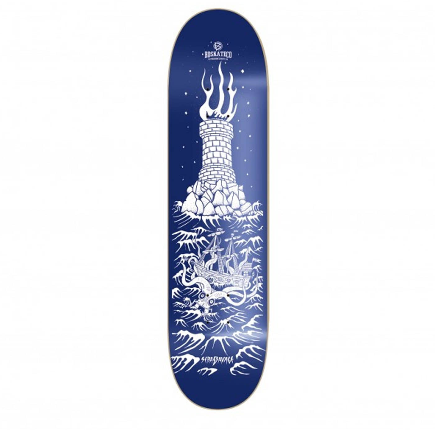 Tabla Skate BDskateco Sebas S. Artist Series Lighthouse Black 8.125" LIGHTHOUSE-BLUE Tablas BDSkateCo