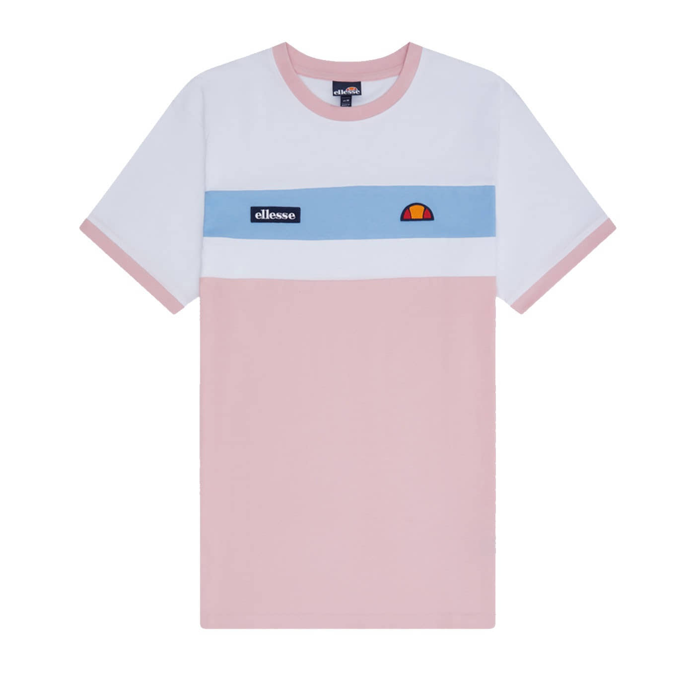 Camiseta Ellesse Blockadi Tee White Light Pink SHW20643 Camisetas Ellesse