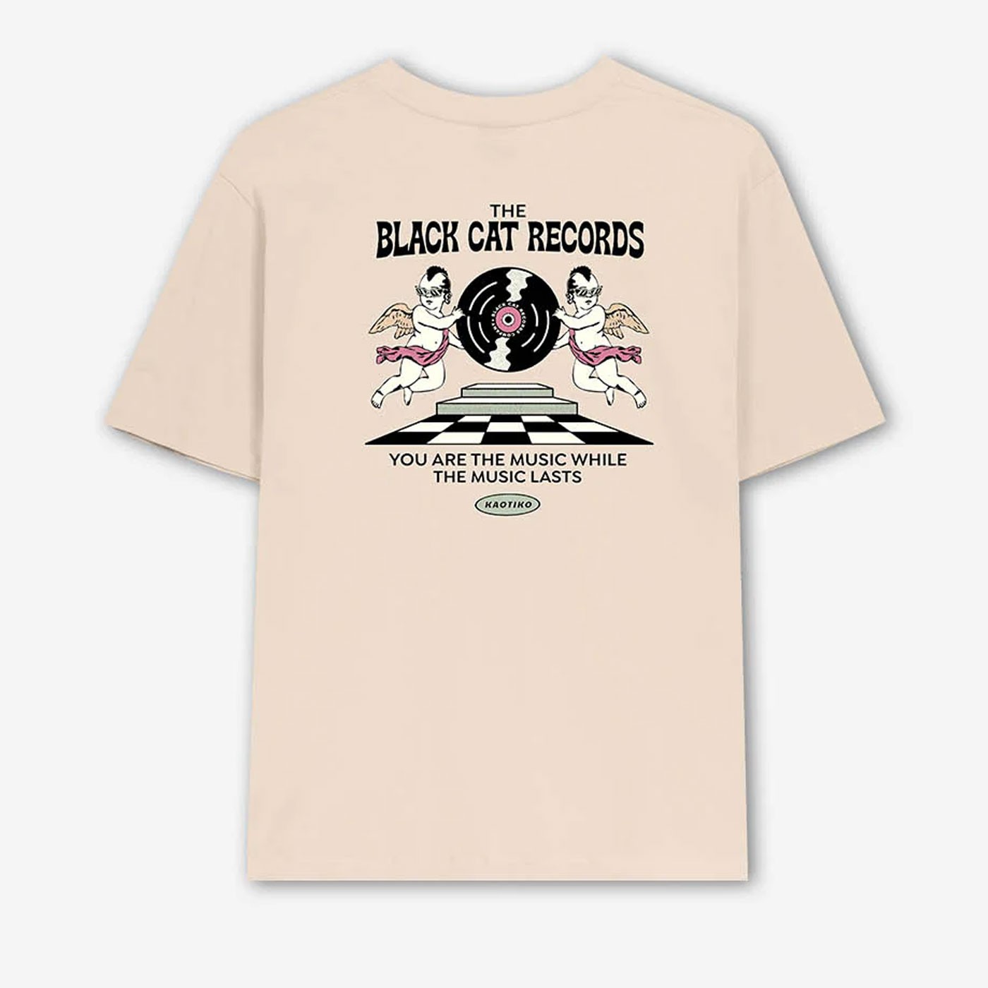 Camiseta Kaotiko Washed The Black Cat Angels Bone AP062-01-G002 T-shirts Kaotiko