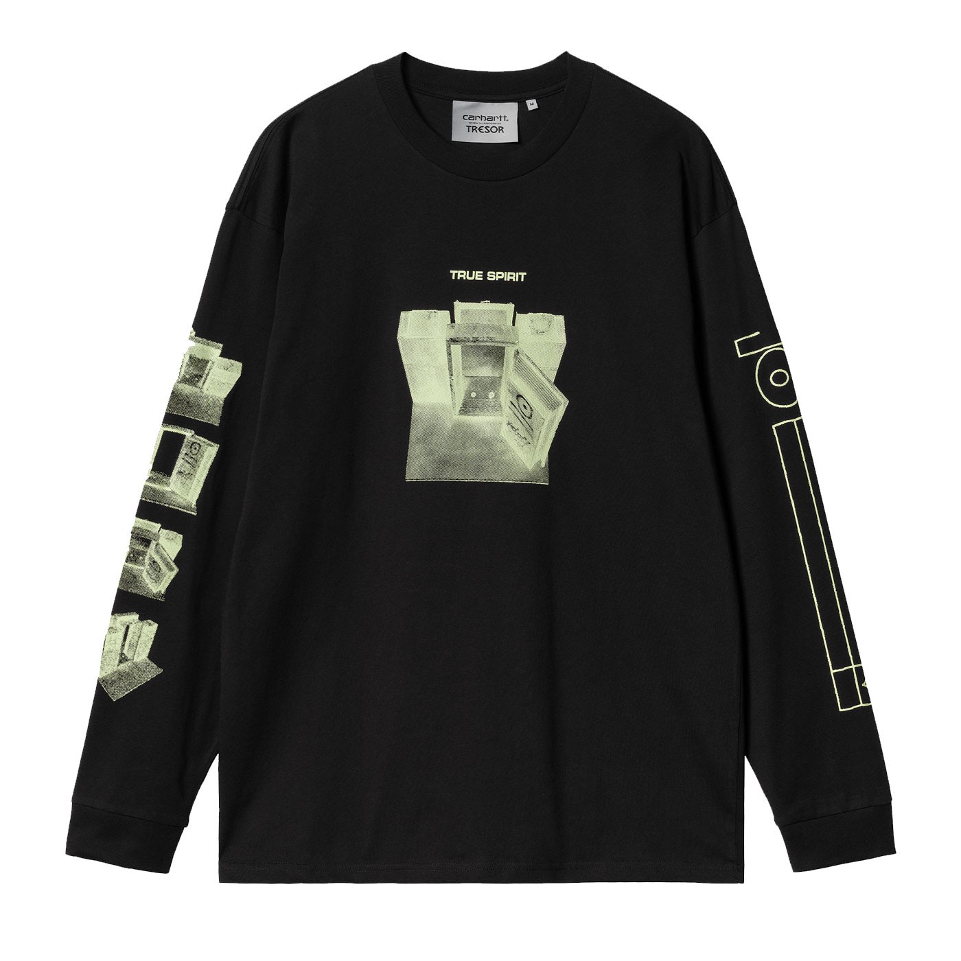 Camiseta Carhartt Manga Larga WIP x TRESOR True Spirit L-S T-Shirt Black-Glow Green IO32745.1XE.XX.03 Camisetas Carhartt