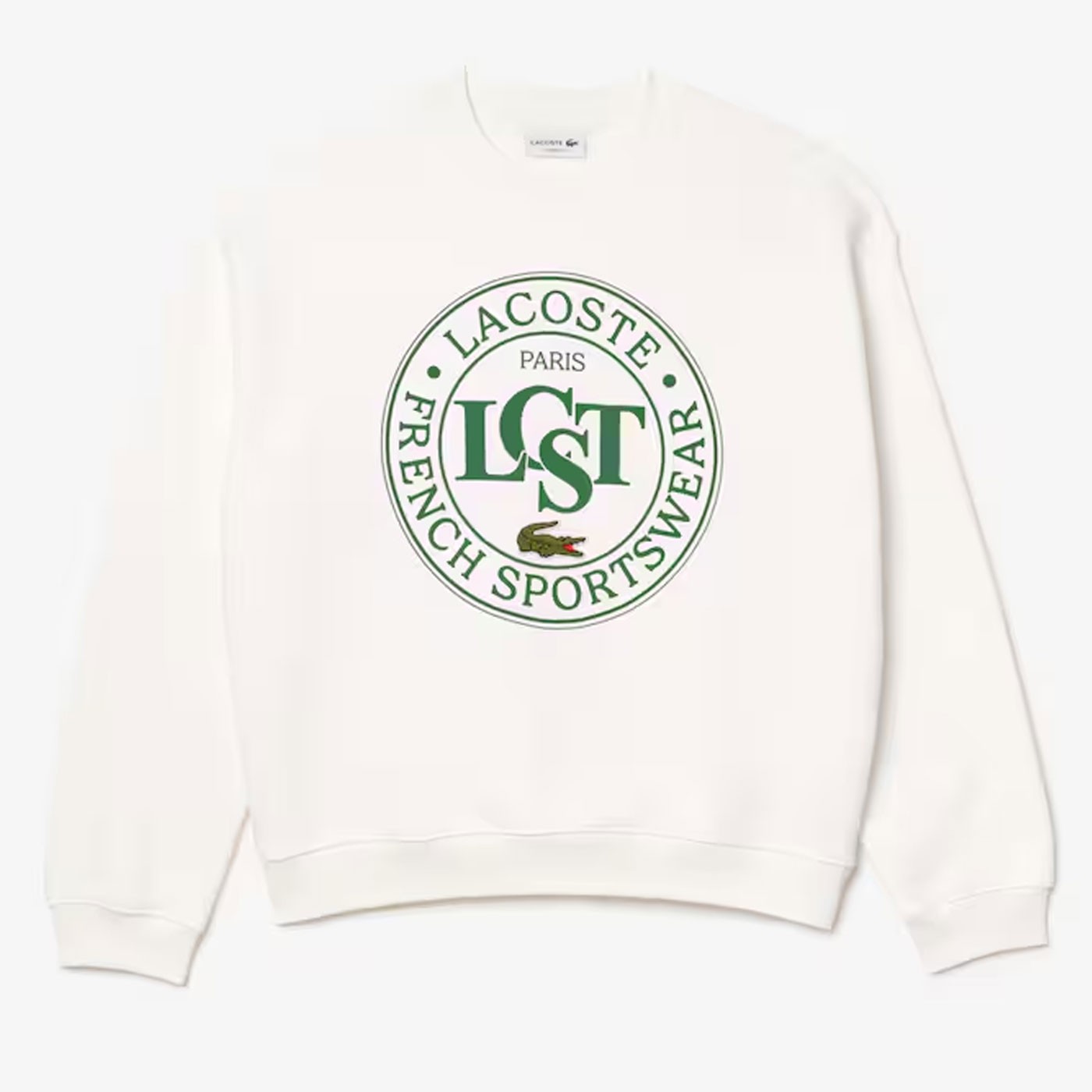 Sudadera Lacoste Graphic White Green SH2897-SWT Sudaderas Lacoste